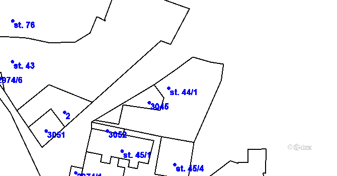 Parcela st. 44/1 v KÚ Líšina, Katastrální mapa