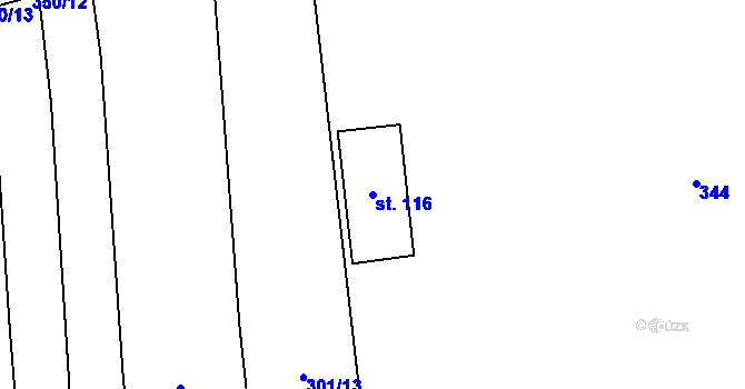 Parcela st. 116 v KÚ Líšina, Katastrální mapa
