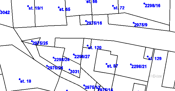 Parcela st. 120 v KÚ Líšina, Katastrální mapa