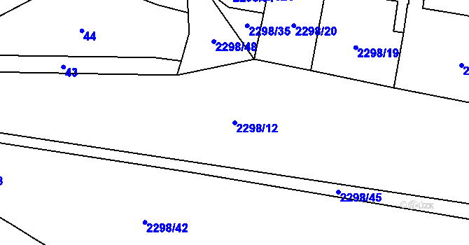 Parcela st. 2298/12 v KÚ Líšina, Katastrální mapa