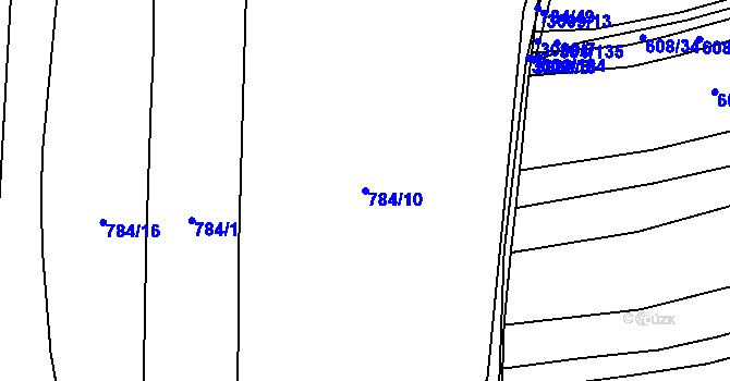Parcela st. 784/10 v KÚ Líšina, Katastrální mapa