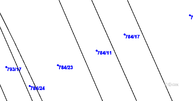 Parcela st. 784/11 v KÚ Líšina, Katastrální mapa