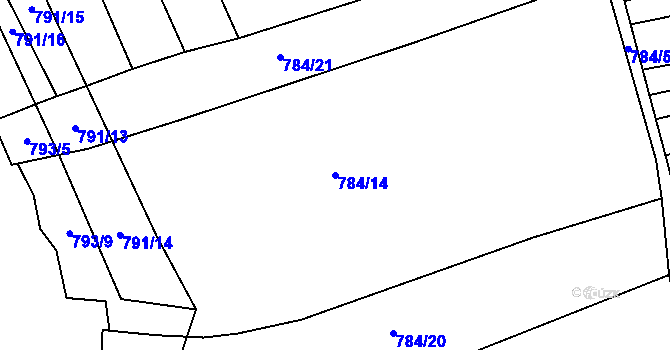 Parcela st. 784/14 v KÚ Líšina, Katastrální mapa