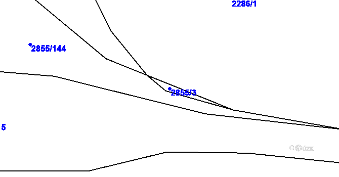 Parcela st. 2855/3 v KÚ Líšina, Katastrální mapa