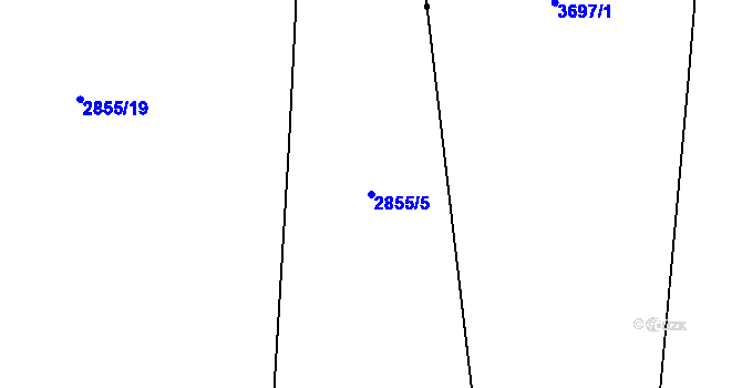 Parcela st. 2855/5 v KÚ Líšina, Katastrální mapa