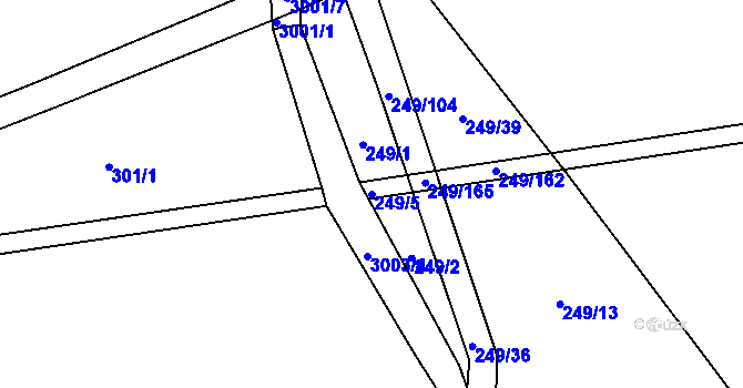 Parcela st. 249/5 v KÚ Líšina, Katastrální mapa