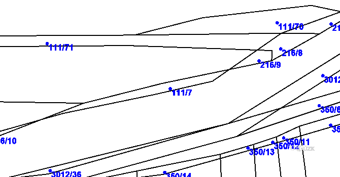 Parcela st. 111/7 v KÚ Líšina, Katastrální mapa