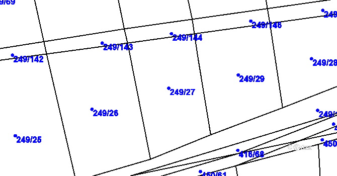Parcela st. 249/27 v KÚ Líšina, Katastrální mapa