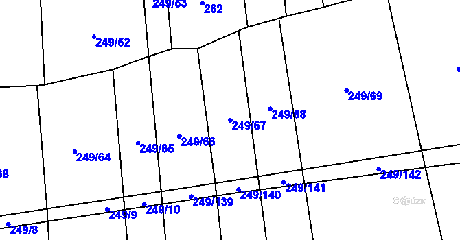 Parcela st. 249/67 v KÚ Líšina, Katastrální mapa