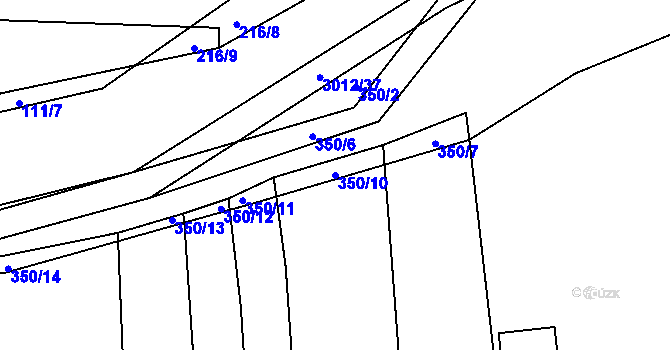 Parcela st. 350/10 v KÚ Líšina, Katastrální mapa