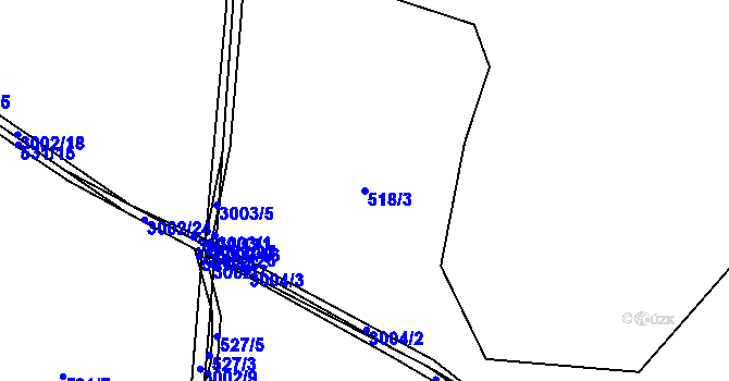 Parcela st. 518/3 v KÚ Líšina, Katastrální mapa