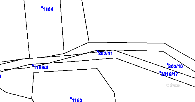 Parcela st. 802/11 v KÚ Líšina, Katastrální mapa