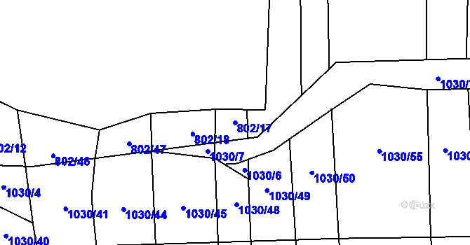 Parcela st. 802/17 v KÚ Líšina, Katastrální mapa