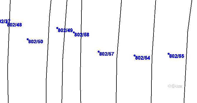 Parcela st. 802/57 v KÚ Líšina, Katastrální mapa