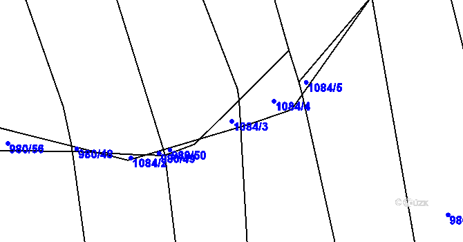 Parcela st. 1084/3 v KÚ Líšina, Katastrální mapa