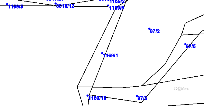 Parcela st. 1169/1 v KÚ Líšina, Katastrální mapa