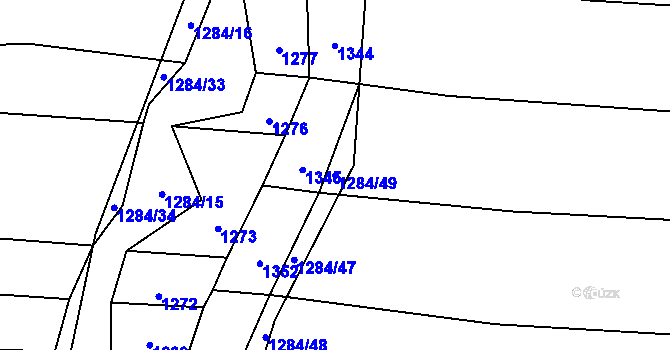 Parcela st. 1284/49 v KÚ Líšina, Katastrální mapa