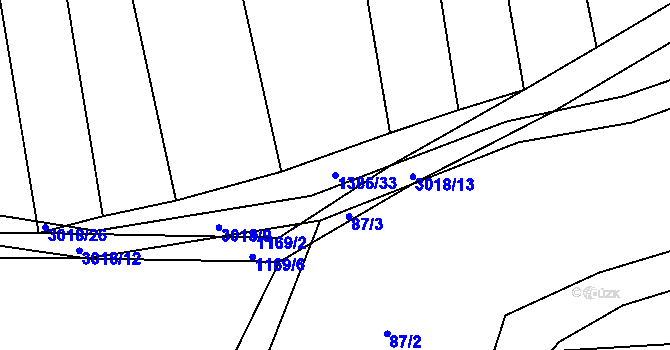Parcela st. 1386/33 v KÚ Líšina, Katastrální mapa