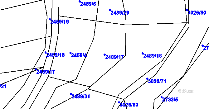 Parcela st. 2489/17 v KÚ Líšina, Katastrální mapa