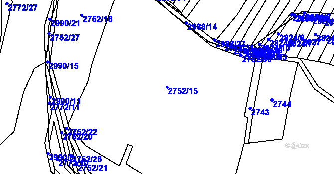 Parcela st. 2752/15 v KÚ Líšina, Katastrální mapa