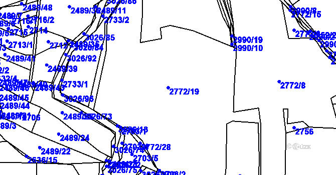Parcela st. 2772/19 v KÚ Líšina, Katastrální mapa