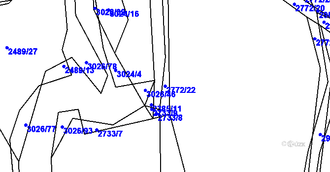 Parcela st. 2772/22 v KÚ Líšina, Katastrální mapa