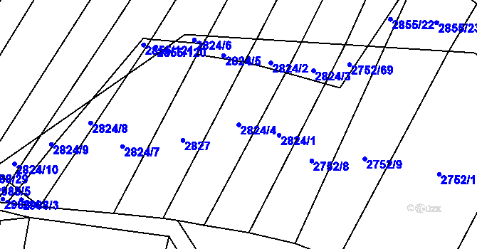 Parcela st. 2824/4 v KÚ Líšina, Katastrální mapa
