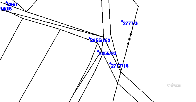 Parcela st. 2855/20 v KÚ Líšina, Katastrální mapa