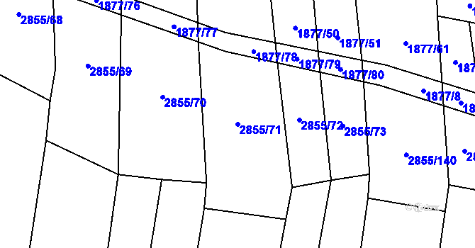 Parcela st. 2855/71 v KÚ Líšina, Katastrální mapa
