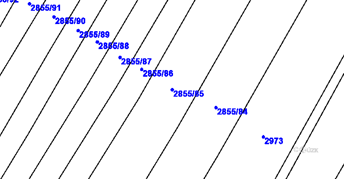 Parcela st. 2855/85 v KÚ Líšina, Katastrální mapa
