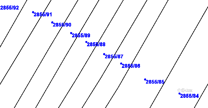 Parcela st. 2855/87 v KÚ Líšina, Katastrální mapa