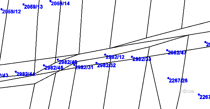 Parcela st. 2982/12 v KÚ Líšina, Katastrální mapa