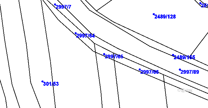 Parcela st. 2997/65 v KÚ Líšina, Katastrální mapa