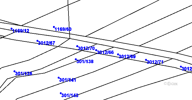 Parcela st. 3012/66 v KÚ Líšina, Katastrální mapa
