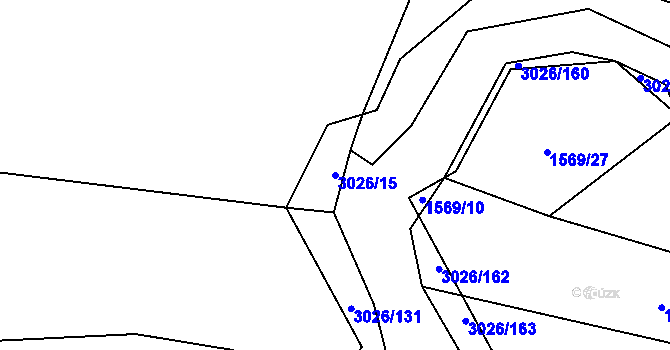 Parcela st. 3026/15 v KÚ Líšina, Katastrální mapa