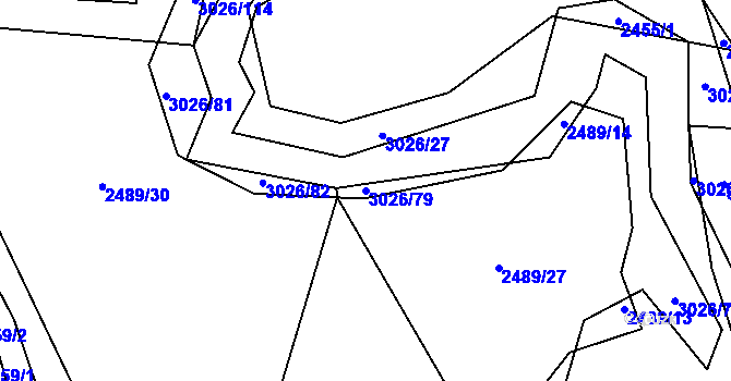 Parcela st. 3026/79 v KÚ Líšina, Katastrální mapa