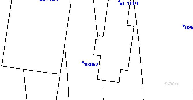 Parcela st. 111/3 v KÚ Líšná u Zbiroha, Katastrální mapa