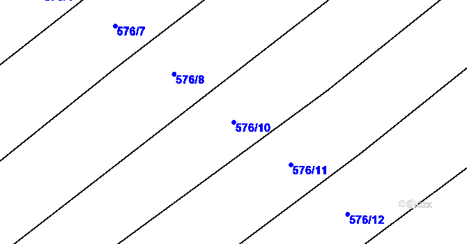 Parcela st. 576/10 v KÚ Líšná u Zbiroha, Katastrální mapa