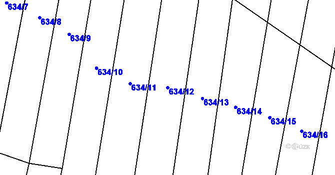 Parcela st. 634/12 v KÚ Líšná u Zbiroha, Katastrální mapa
