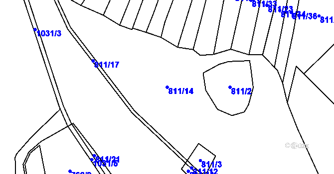 Parcela st. 811/14 v KÚ Líšná u Zbiroha, Katastrální mapa