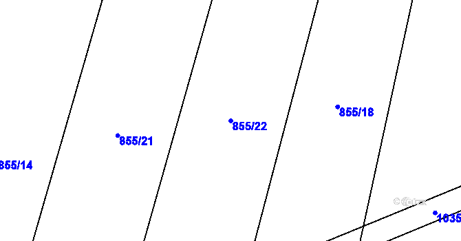 Parcela st. 855/22 v KÚ Líšná u Zbiroha, Katastrální mapa