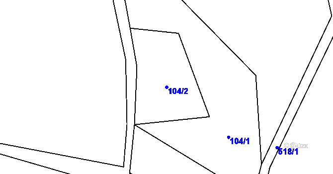 Parcela st. 104/2 v KÚ Líšná, Katastrální mapa