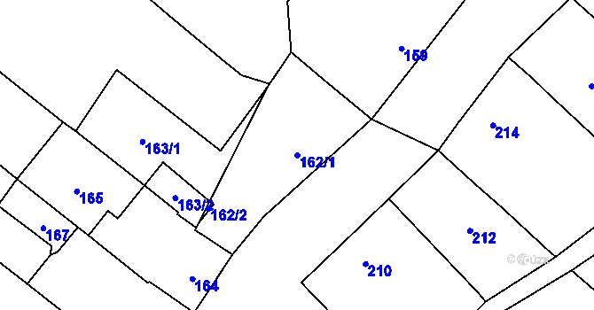 Parcela st. 162/1 v KÚ Líšná u Přerova, Katastrální mapa
