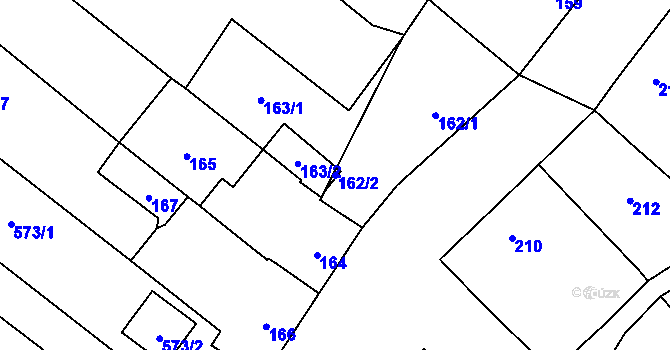 Parcela st. 162/2 v KÚ Líšná u Přerova, Katastrální mapa