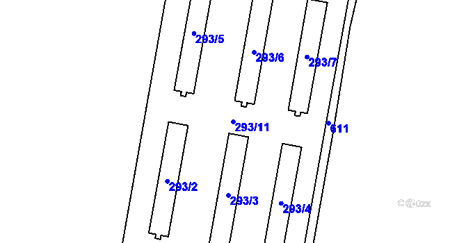 Parcela st. 293/11 v KÚ Lišnice, Katastrální mapa