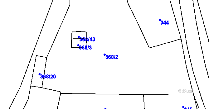 Parcela st. 368/2 v KÚ Lišnice, Katastrální mapa