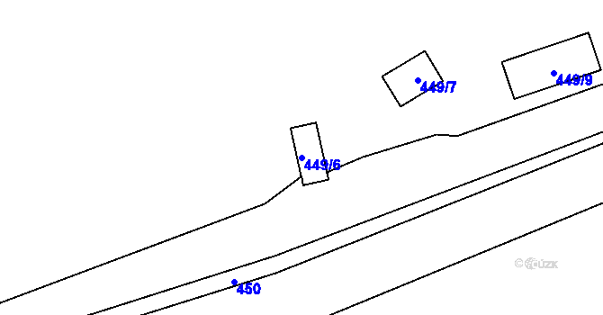 Parcela st. 449/6 v KÚ Lišnice, Katastrální mapa