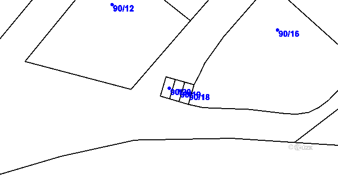 Parcela st. 90/20 v KÚ Lišnice, Katastrální mapa