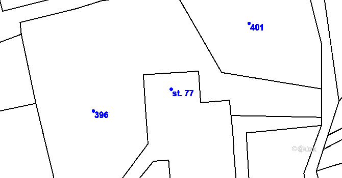 Parcela st. 77 v KÚ Líšnice, Katastrální mapa
