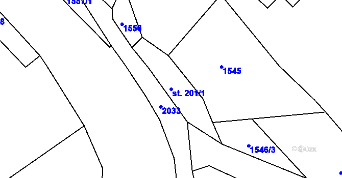 Parcela st. 201/1 v KÚ Líšnice, Katastrální mapa